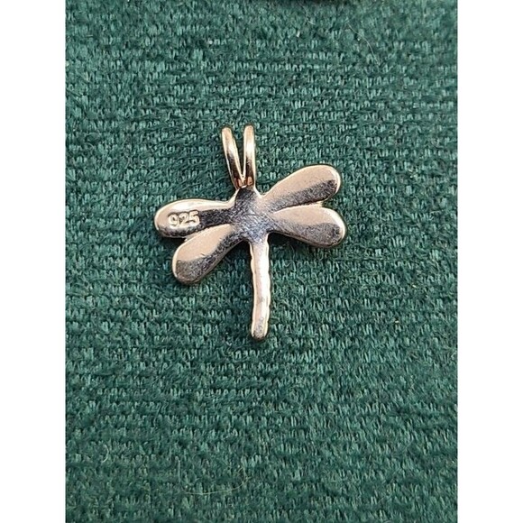 Sterling Silver Dragonfly Pendant 925 Blue Opal Inlay Nature Inspired Jewelry - Picture 3 of 4